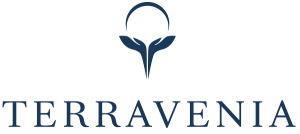 Logo terravenia en bleu foncé